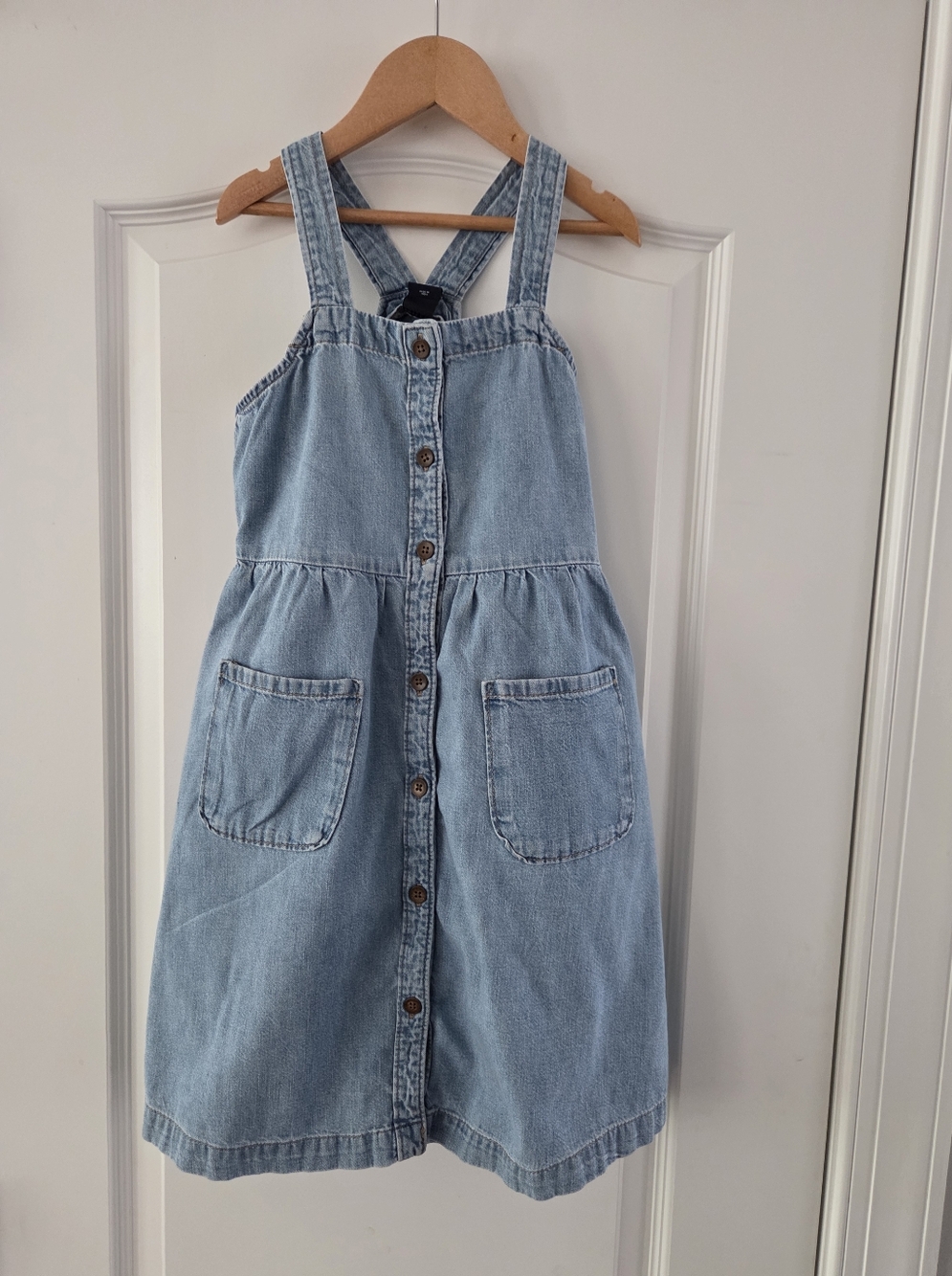 Gap Kids Girls Denim Pinafore Skirtall Dress Blue Size: M (8)
